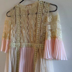 Pink and Cream Lace Dress